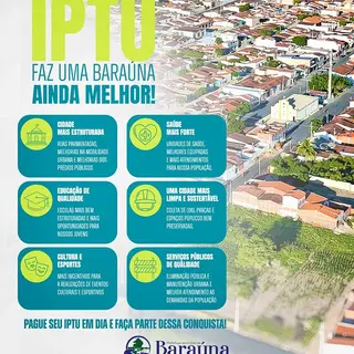 🏡 Seu IPTU faz uma Baraúna ainda melhor!