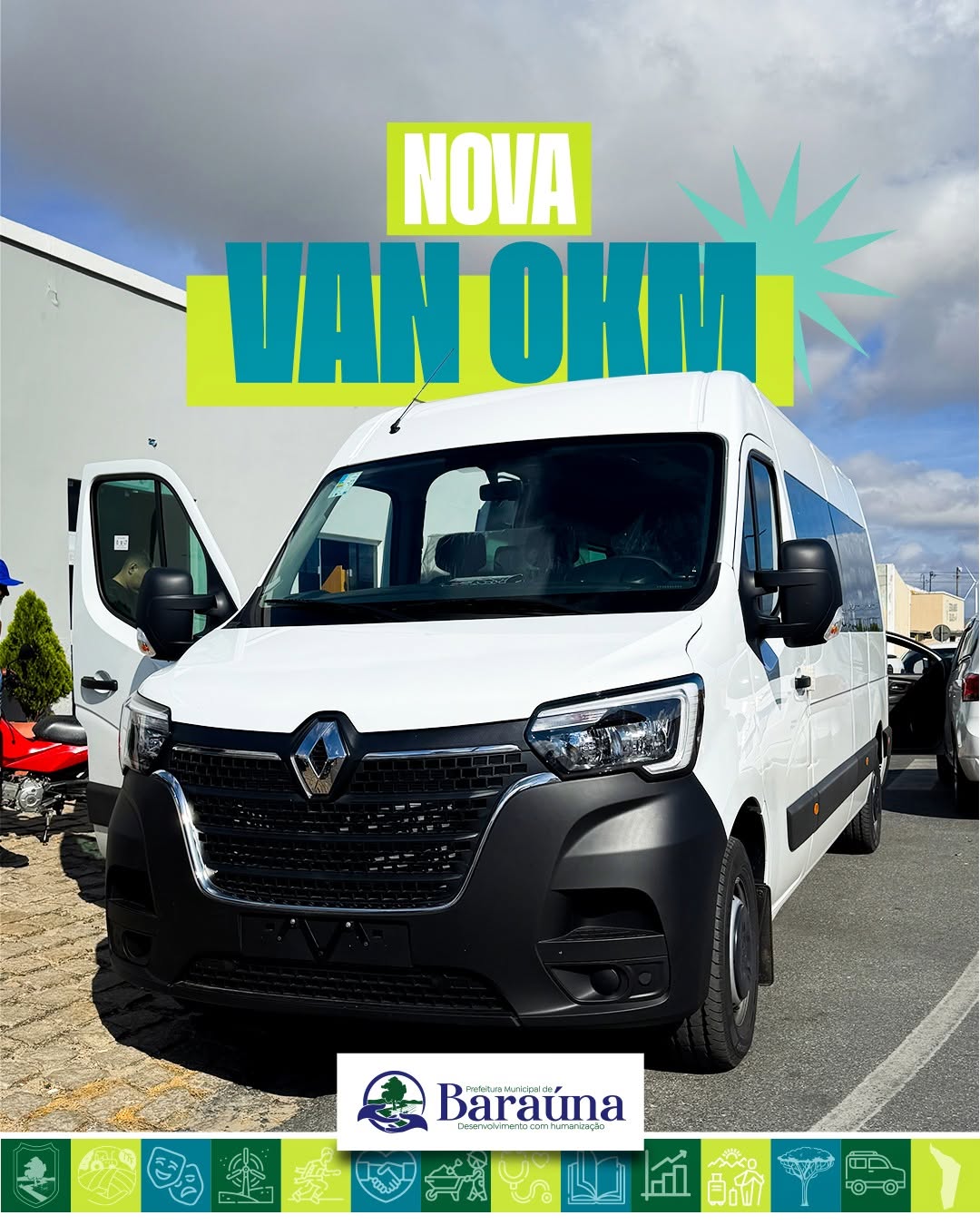 A Prefeitura Municipal de Baraúna adquiriu uma nova van 0 km, com capacidade para 16 lu...