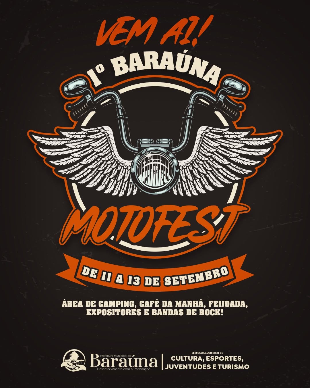 🏍️🔥 O 1º Baraúna Motofest está chegando!