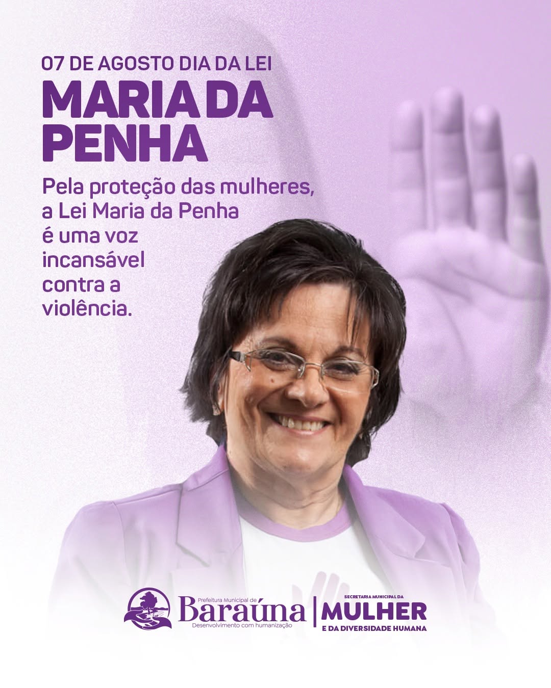 🟣 7 de agosto | Dia da Lei Maria da Penha