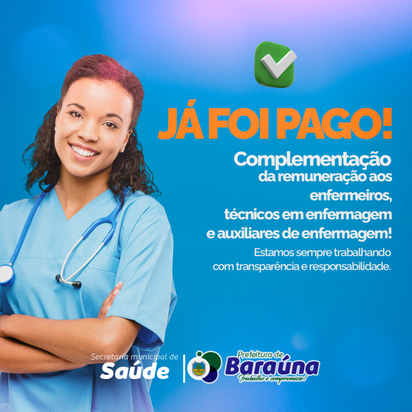 O repasse nacional da enfermagem já está na conta!
