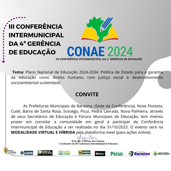 3ª Conferencia Intermunicipal de Educação