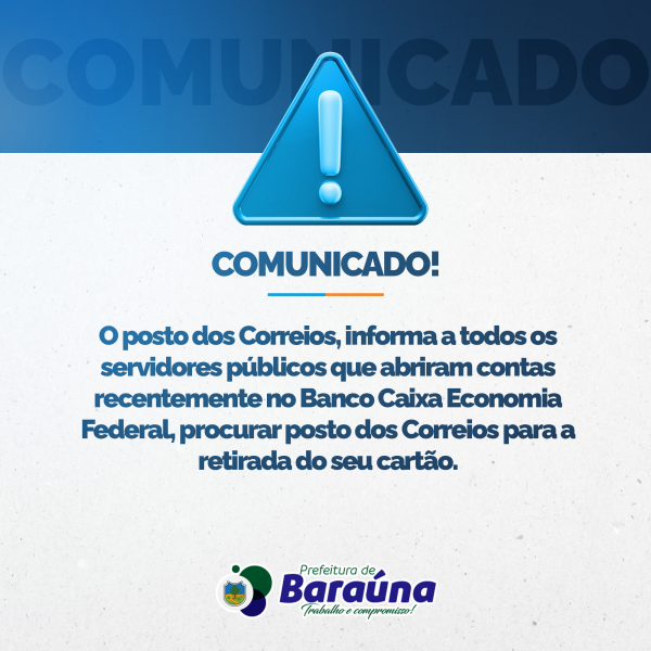 Comunicado cartões conta caixa