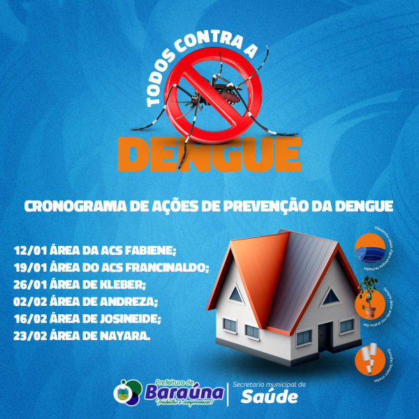cronograma de ações para o combate ao mosquito transmissor da dengue