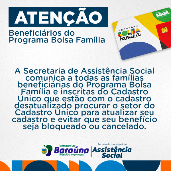 Recadastramento dos beneficiárias do Programa Bolsa Família