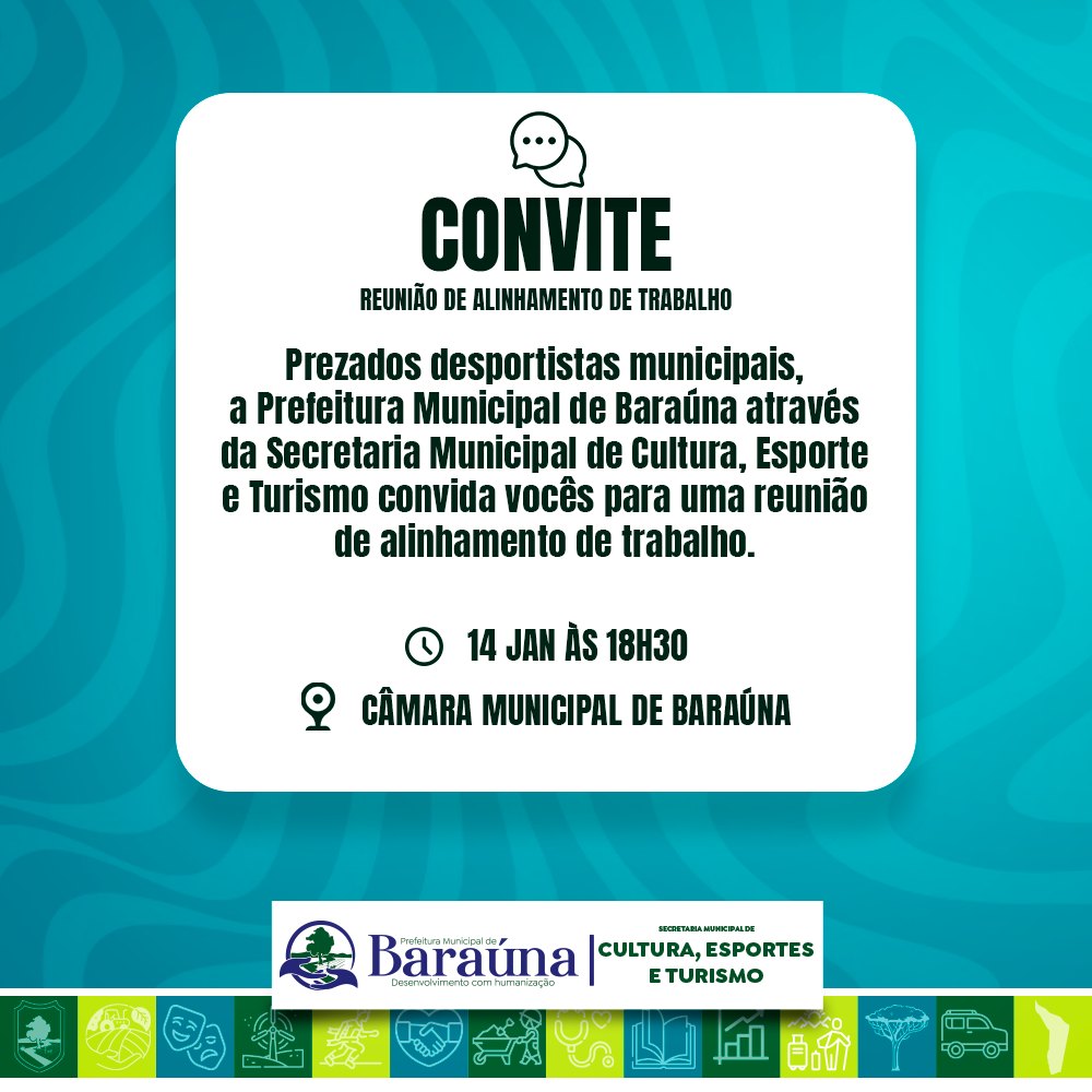 Convite de reunião com desportistas.