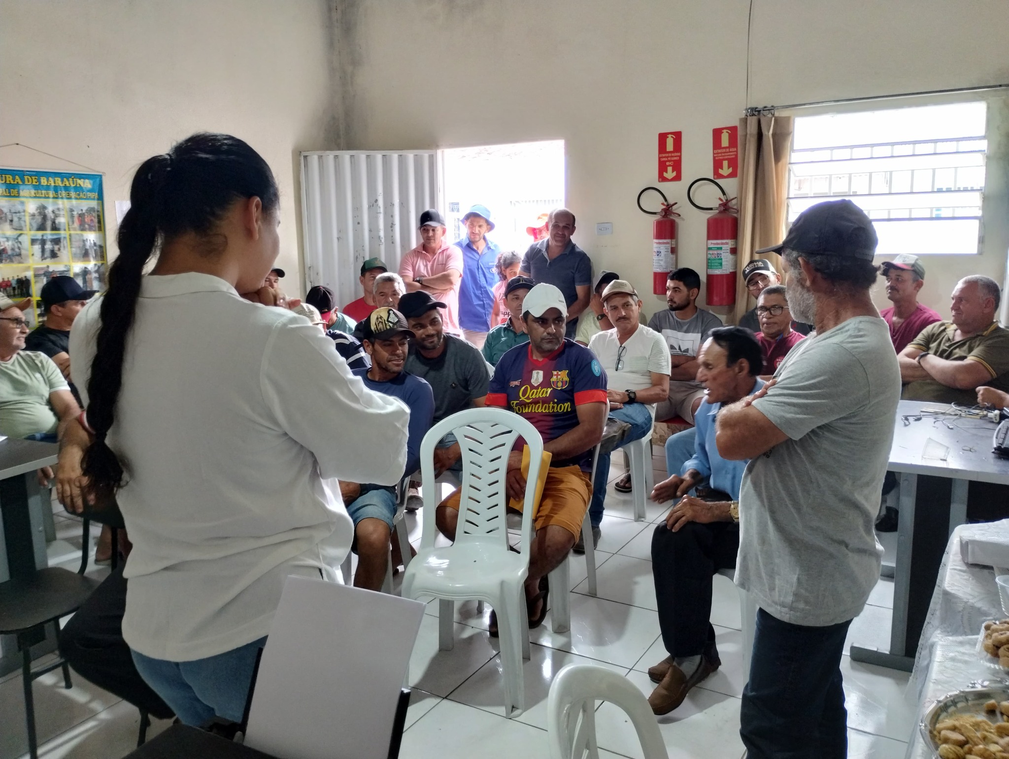 Reunião com os tratoristas.