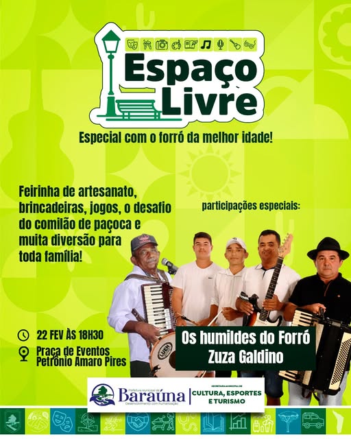 Projeto Espaço Livre: Forró, Diversão e Desafio do Comilão de Paçoca em Baraúna!