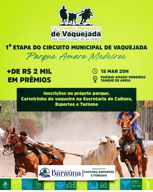 Está chegando a 1ª Etapa do Circuito Municipal de Vaquejada "Buerrego Galdino"!