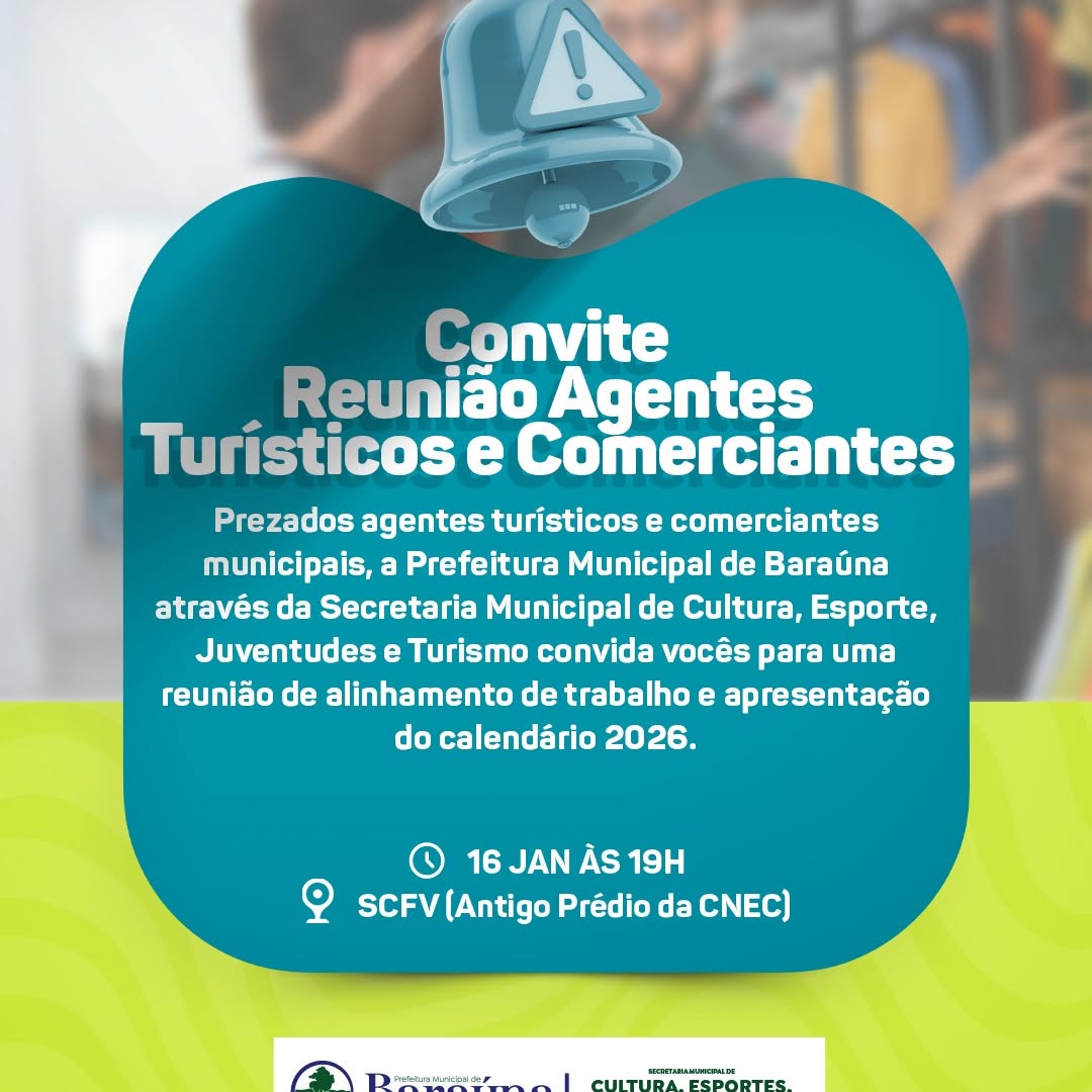 Prefeitura convoca para alinhamento e calendário turístico 2026