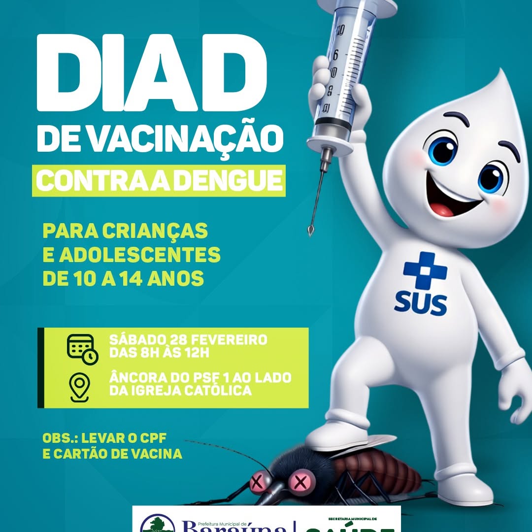 Baraúna: Dia D de Vacinação contra a Dengue será neste sábado