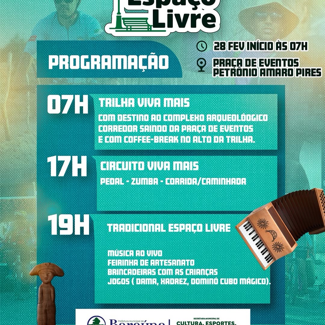 Espaço Livre em Baraúna: Dia de lazer, cultura e saúde para a família