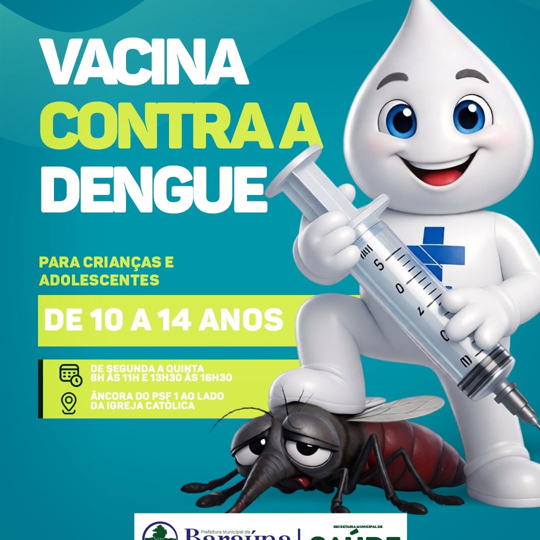 Dengue: Baraúna mantém vacinação para crianças e adolescentes de 10 a 14 anos