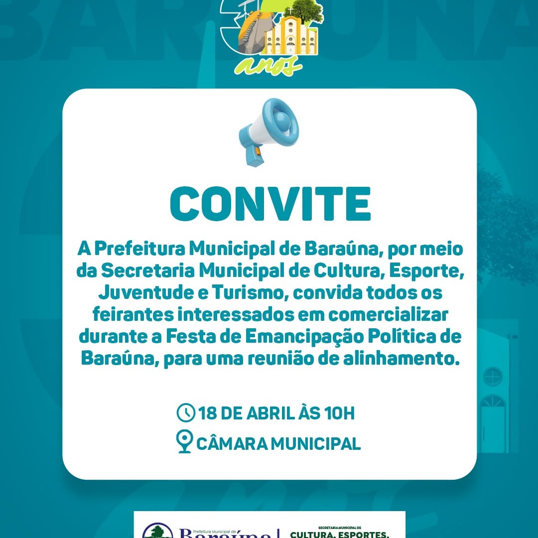 Feirantes de Baraúna: Prefeitura convoca para alinhamento da Festa de Emancipação